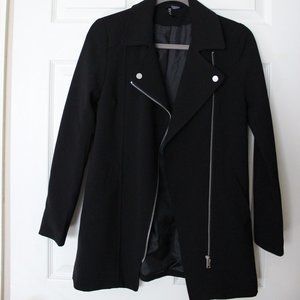 H&M Black Long Moto Jacket